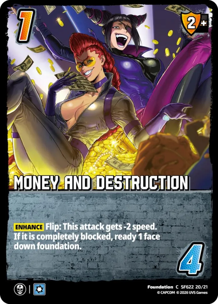 Money and Destruction card front