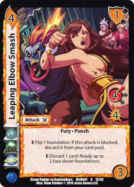Leaping Elbow Smash card front