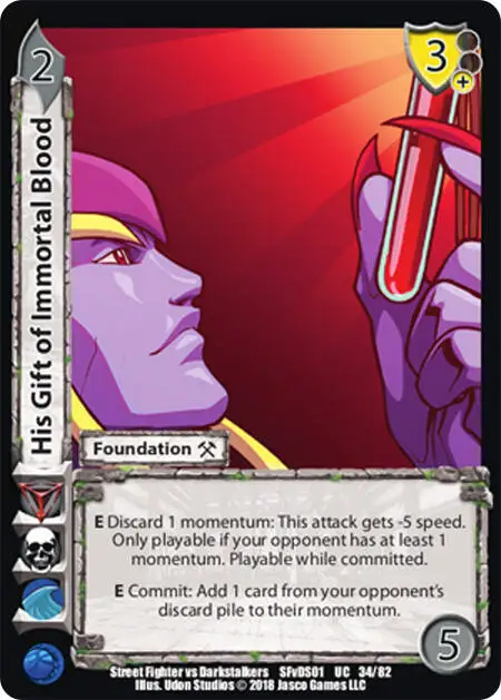 His Gift of Immortal Blood card front