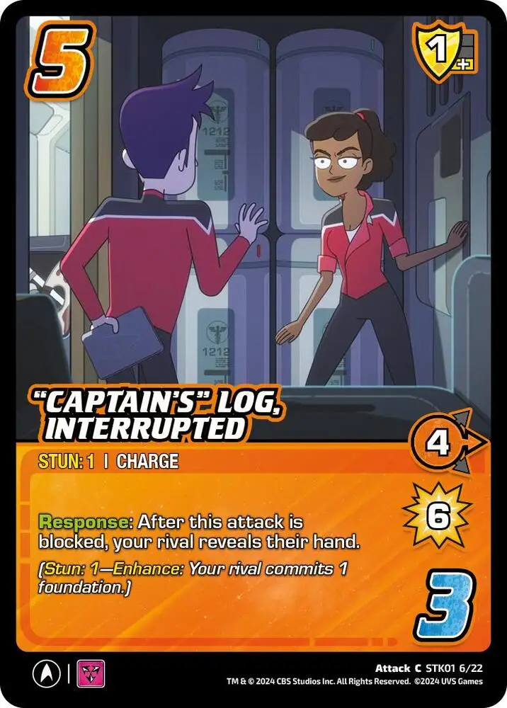 "Captain's" Log, Interrupted card front