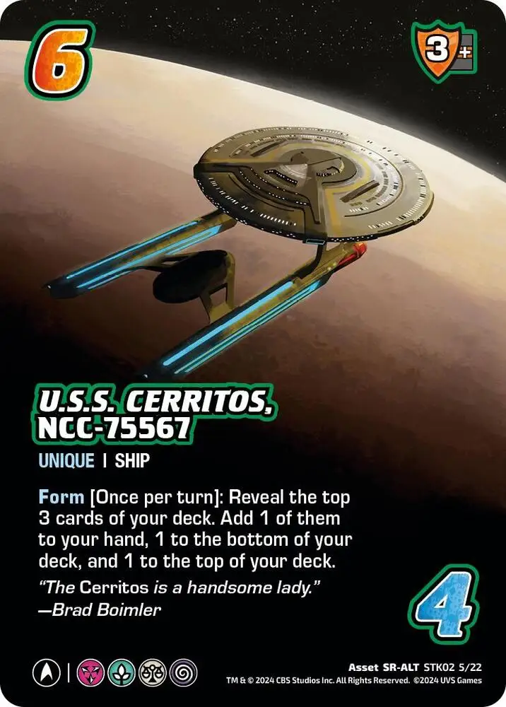 U.S.S. Cerritos, NCC-75567 (Alternate Art) (STK02 5/22) card front
