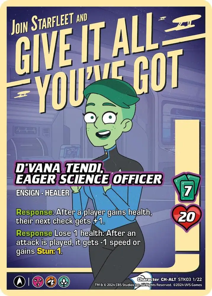 D'Vana Tendi, Eager Science Officer (Alternate Art) card front