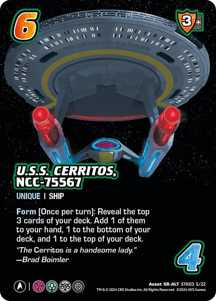 U.S.S. Cerritos, NCC-75567 (Alternate Art) (STK03 5/22) card front