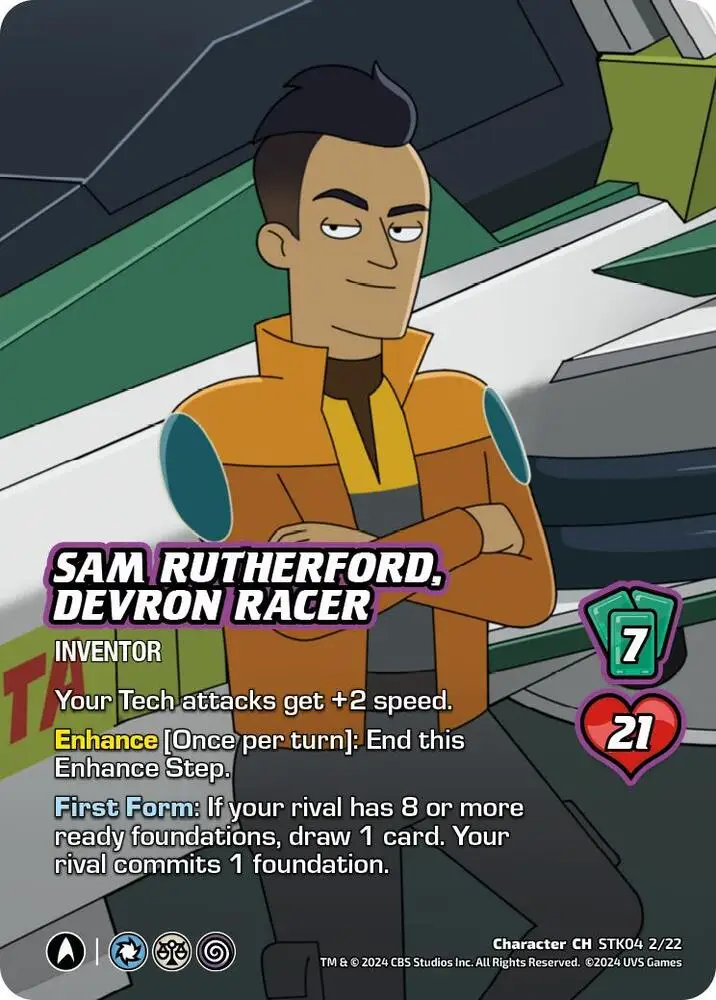 Sam Rutherford, Devron Racer card front