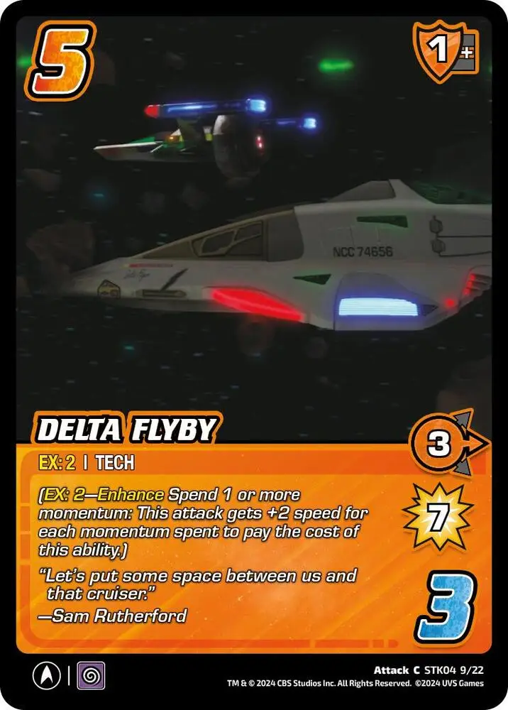 Delta Flyby card front