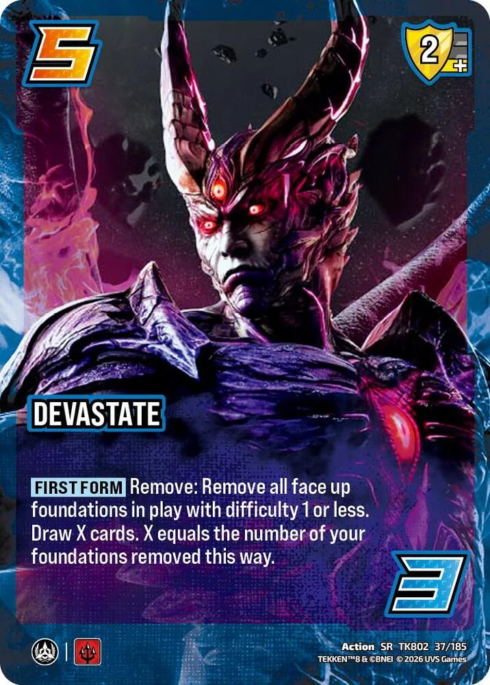 Devastate card front