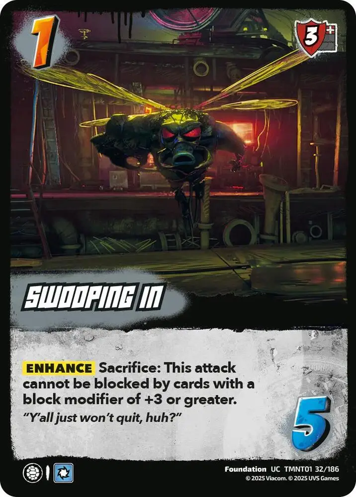 Swooping In card front
