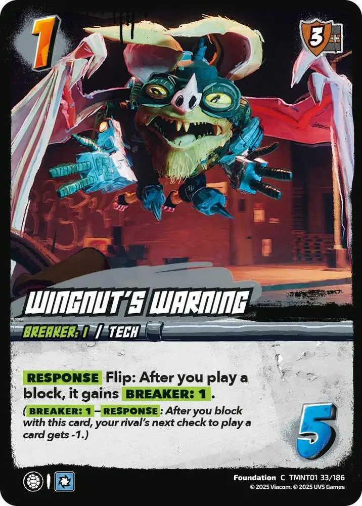 Wingnut's Warning card front