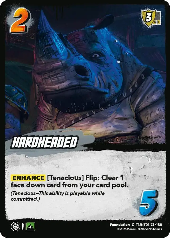 Hardheaded card front