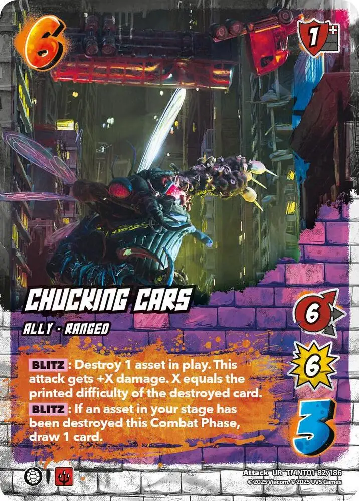 Chucking Cars card front