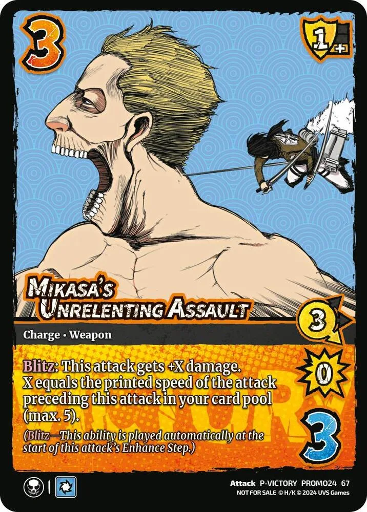 Mikasa's Unrelenting Assault (Victory) card front