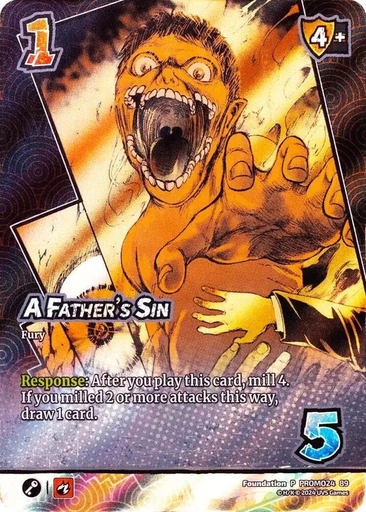A Father's Sin card front