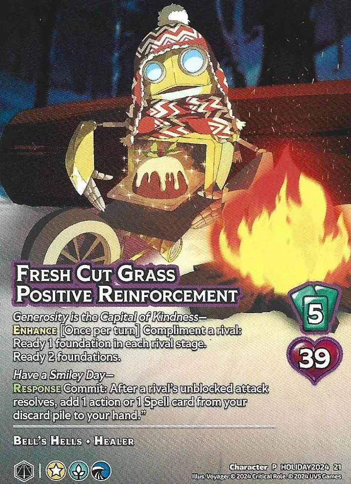 Fresh Cut Grass Positive Reinforcement (Holiday) card front