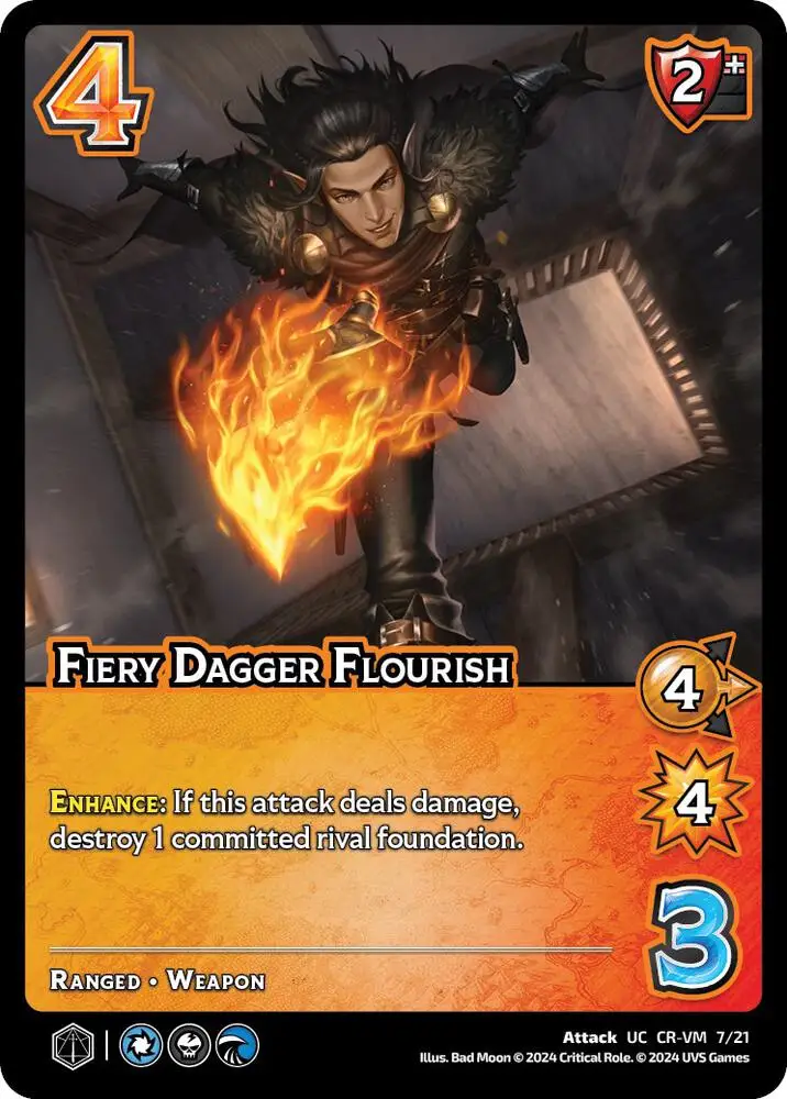 Fiery Dagger Flourish card front
