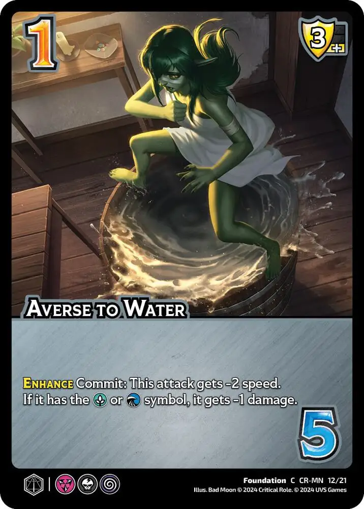 Averse to Water card front