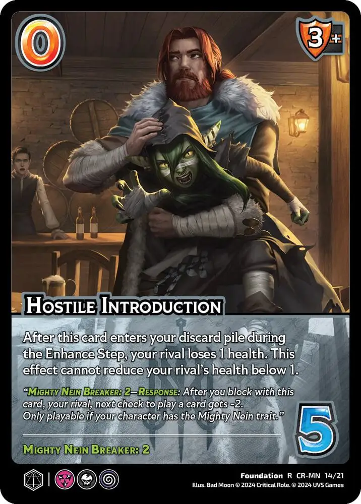 Hostile Introduction card front
