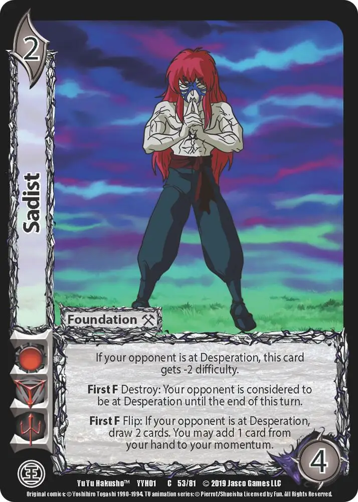 Sadist card front