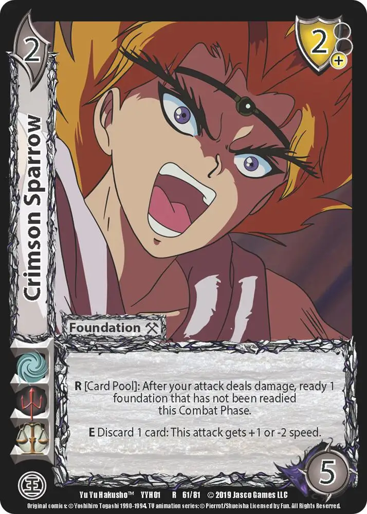 Crimson Sparrow card front