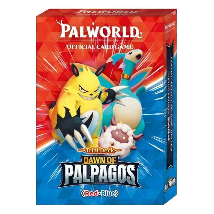 Dawn of Palpagos Red & Blue Palworld Official Card Game logo
