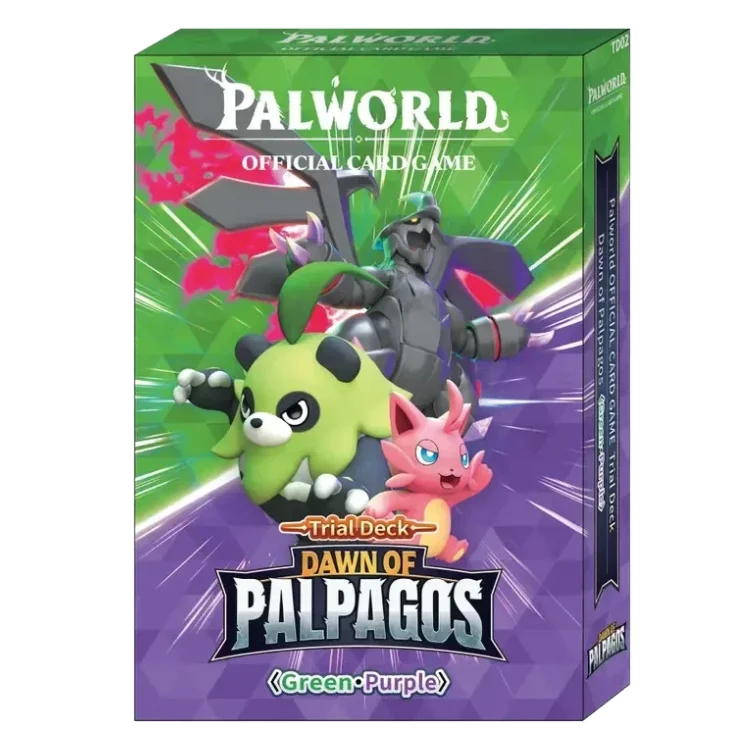 Dawn of Palpagos Green & Purple Palworld Official Card Game logo